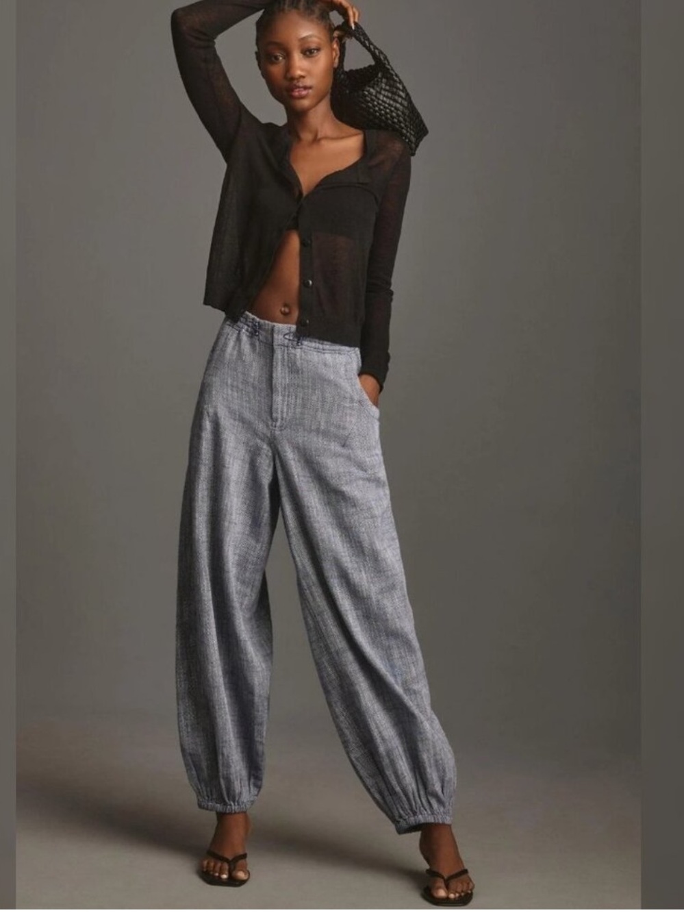 PILCRO SLUB TWILL PARACHUTE PANTS - xs
